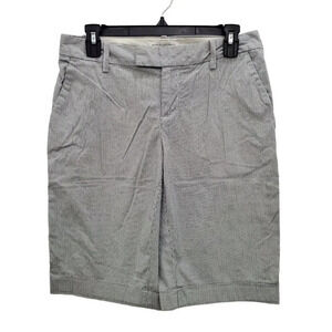 Banana Republic Women's Martin Fit Gray White Pinstripe Dress Bermuda Shorts 4